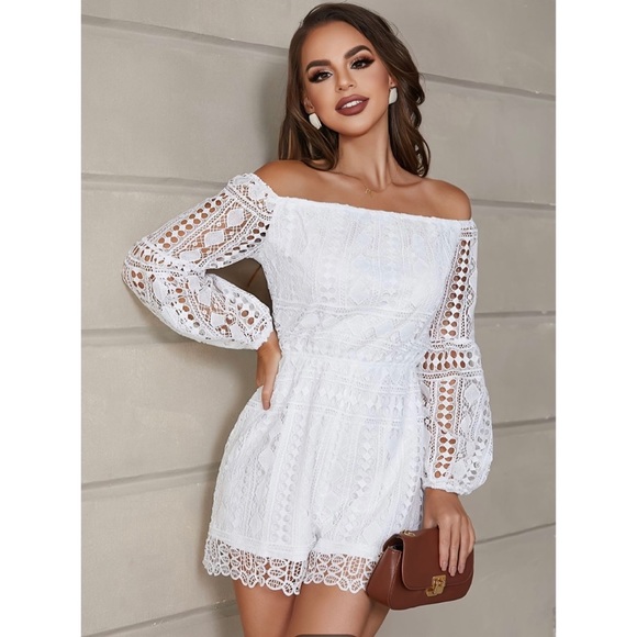 New Eilly Bazar Lace Romper Lined Size M 🌸 - Picture 16 of 16